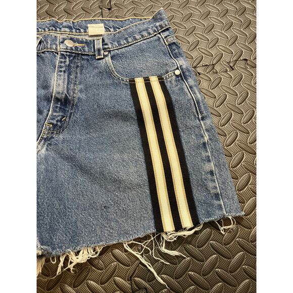Vintage 1998 Levi’s L2 Striped Denim Jeans 30 Distressed RARE Cut Off Shorts - Picture 2 of 9